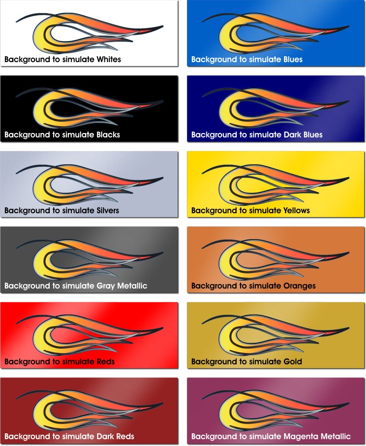 Auto Trim DESIGN Honda Gold Wing GL1800 Flames Graphic Kit 1 Color Chart